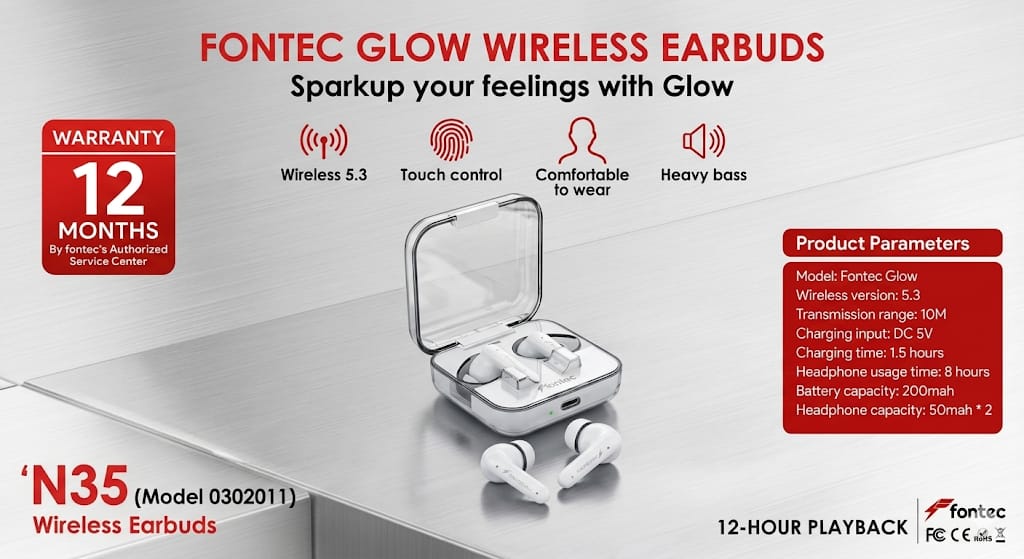 Fontec Wireless Earbuds (Bluetooth 5.3)